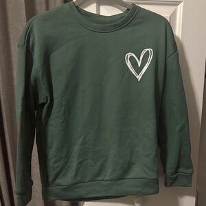 Green Heart Embroidered Women’s Sweatshirt